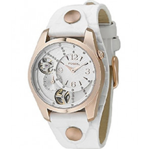 Watch strap Fossil ME1063 Leather White 18mm
