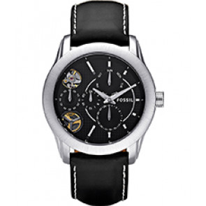 Watch strap Fossil ME1079 Leather Black 22mm
