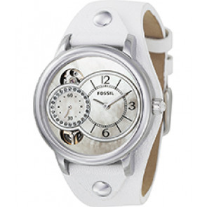 Watch strap Fossil ME1092 Leather White 18mm