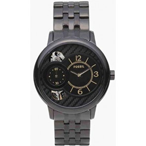 Watch strap Fossil ME1100 Stainless steel Black 18mm