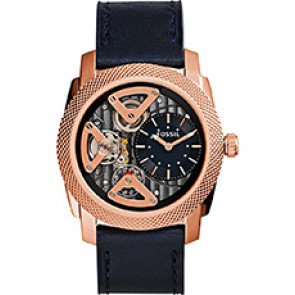 Watch strap Fossil ME1158 Leather Blue 24mm