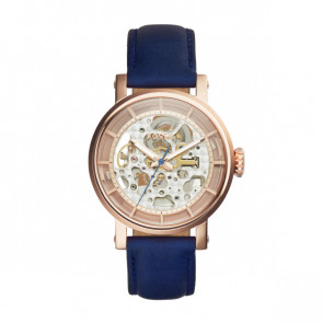 Watch strap Fossil ME3086 Leather Blue 18mm