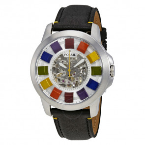 Watch strap Fossil ME3116 Leather Black