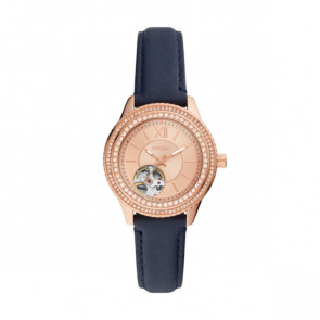 Watch strap Fossil ME3212 Leather Blue 16mm