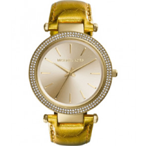 Watch strap Michael Kors MK2351 Leather Gold Toned 20mm