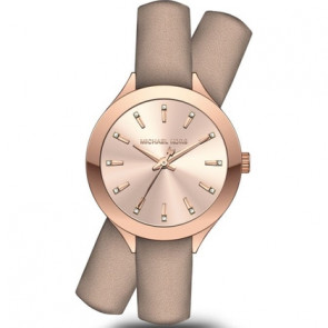 Watch strap Michael Kors MK2554 Leather Beige 14mm