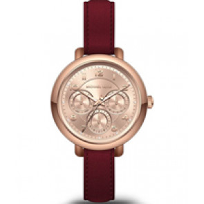 Watch strap Michael Kors MK2614 Leather Bordeaux 12mm