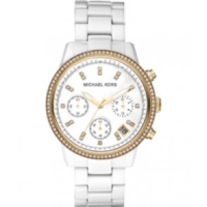 Watch strap Michael Kors MK6345 Plastic White 18mm