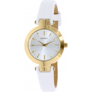 Watch strap DKNY NY2353 Leather White