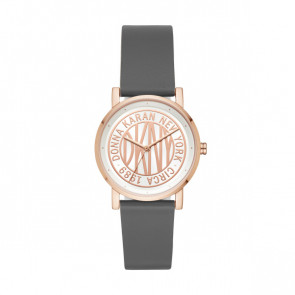 Watch strap DKNY NY2764 Leather Grey 18mm