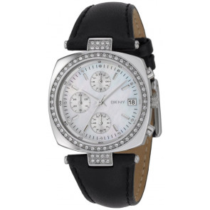 Watch strap DKNY NY4910 Leather Black 9mm