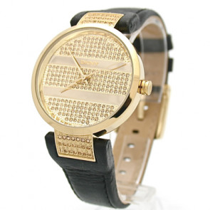 Watch strap DKNY NY4977 Leather Black