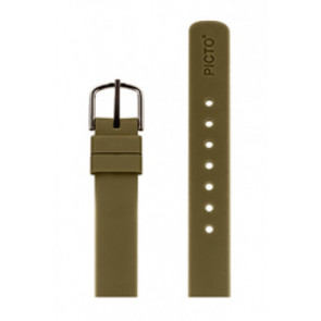 Watch strap Picto 3012 ARMY GREEN Silicone Green 12mm