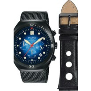 Watch strap Pulsar PT3951X2.VD53-X307 Leather Black