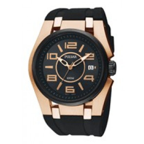 Pulsar watch strap PXH570X1 / VX42 X198 Rubber / plastic Black