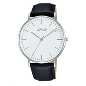 Lorus watch strap RH883BX9 / VJ21 X071 / RHG055X Leather Black 20mm + black stitching