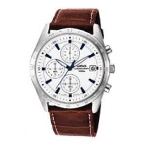 Watch strap Lorus VD57-X015 / RM367AX9 / RP119X Leather Dark brown 22mm