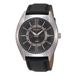 Seiko watch strap SGEC63P1 / 7N42 0CW0 Leather Black 22mm + black stitching