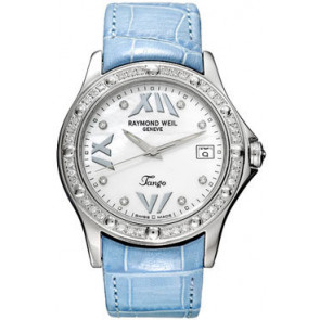 Watch strap Raymond Weil SI2003-TANGOB-C8 Croco leather Blue 20mm