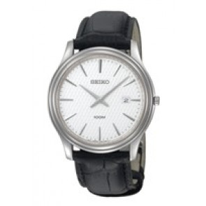 Watch strap Seiko 7N39-0BS0 / SKP349P1 Leather Black 20mm