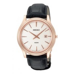 Watch strap Seiko 7N39-0BS0 / SKP352P1 Leather Black 20mm