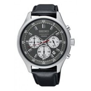 Watch strap Seiko 4T53-00B0 / SKS595P1 / L01W015J0 Leather Black 20mm