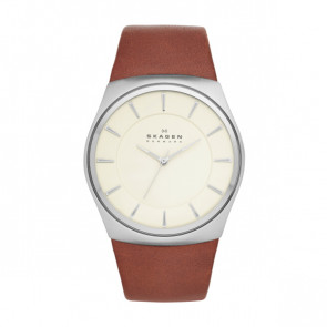 Watch strap Skagen SKW6084 Leather Brown 30mm