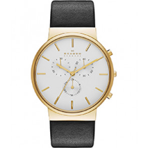 Watch strap Skagen SKW6143 Leather Black 22mm