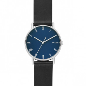 Watch strap Skagen SKW6434 Leather Black 20mm
