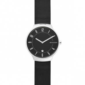 Watch strap Skagen SKW6459 Leather Black 18mm