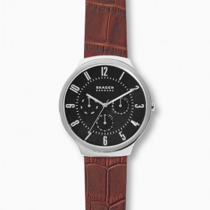 Watch strap Skagen SKW6536 Leather Brown 18mm