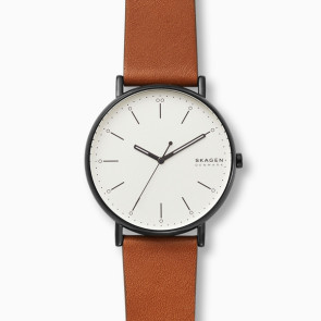 Watch strap Skagen SKW6550 Leather Brown 22mm