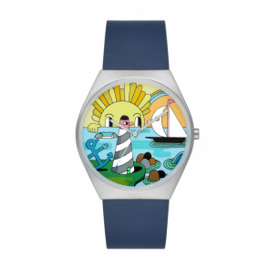 Watch strap Skagen skw6878 Leather Blue