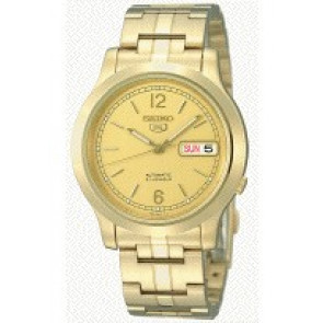 Watch strap Seiko 7S26-02J0 / SNK802K1 Steel Gold Toned 18mm