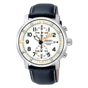 Watch strap Seiko SNN227P1 / 7T94-0BJ0 Leather Black 22mm