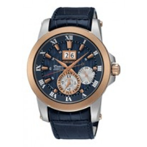 Watch strap Seiko SNP126P1 / 7D56-0AB0 / L0C8013J0 Leather Blue 21mm