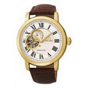 Watch strap Seiko 4R39-00K0 / SSA232K1 Leather Brown 18mm