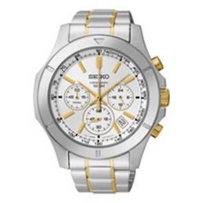 Watch strap Seiko 6T63-00G0 / SSB107P1 / M0TF111C0 Steel Bi-color 21mm