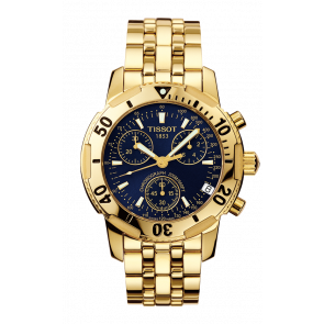 Watch strap Tissot T17548644A.T605 / T462666 / PRS200 Steel Gold toned 19mm