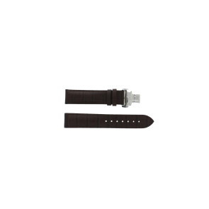 Tissot watch strap T361.461 PRC-200 - T600013367 Croco leather Brown 19mm + brown stitching