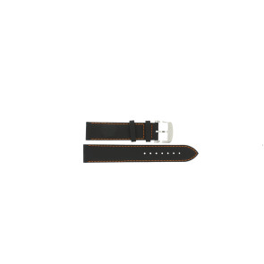 Tissot watch strap T095.417.360.570.0 - T600035367 / T095.417.A Leather Black 19mm + orange stitching