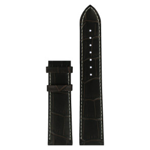 Tissot watch strap T063.617.16.037.00 - T610031126 / T610031126 Croco leather Brown 20mm + white stitching