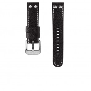 TW Steel watch strap TWB01L Leather Black 22mm + white stitching