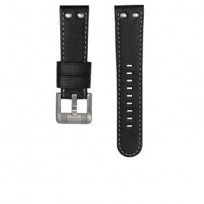 TW Steel watch strap TWB63L / TW63L Leather Black 24mm + grey stitching