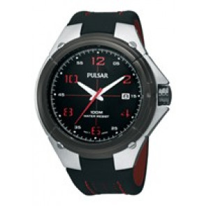 Watch strap Pulsar VX42-X283-PXH797X1 Leather Black