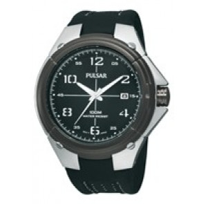 Watch strap Pulsar VX42-X283-PXH799X1 Leather Black