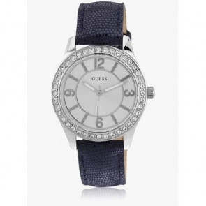 Watch strap Guess W0351L1BL Leather Blue 18mm