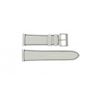 Nautica watch strap A19567G Leather White 22mm + blue stitching