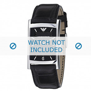 Armani watch strap AR-0147 Croco leather Black 22mm 