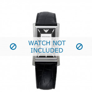 Armani watch strap AR-0158 Croco leather Black 23mm 